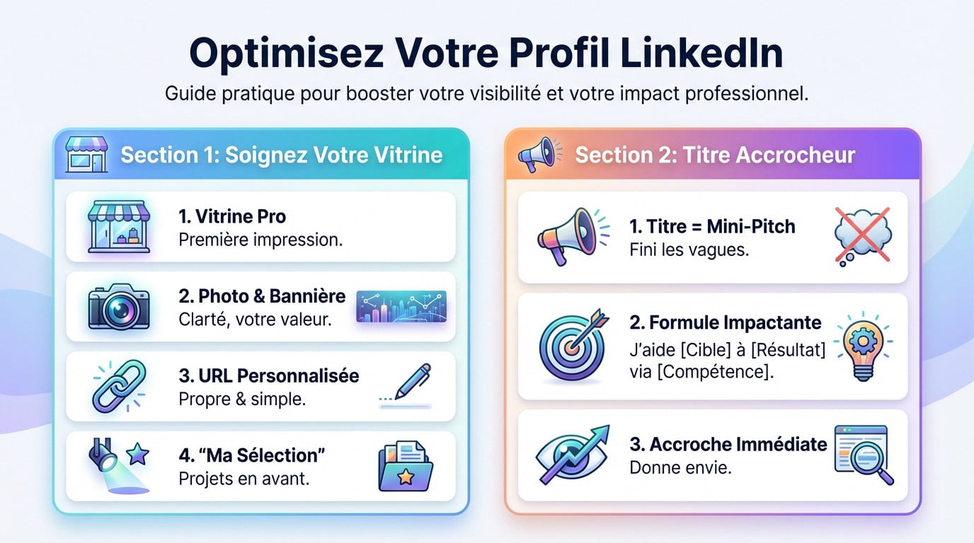 Exemple d'un profil LinkedIn optimisé avec une photo professionnelle et une bannière claire