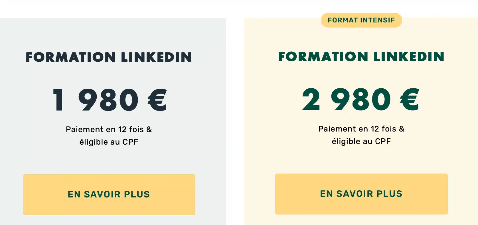 prix Formation Linkedin Livementor